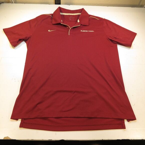 FLORIDA STATE FOOTBALL FSU SEMINOLES COLLEGE POLO  SHIRT Sz L NIKE - Picture 2 of 3